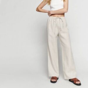 Reformation Olina Linen Pant in Oatmeal